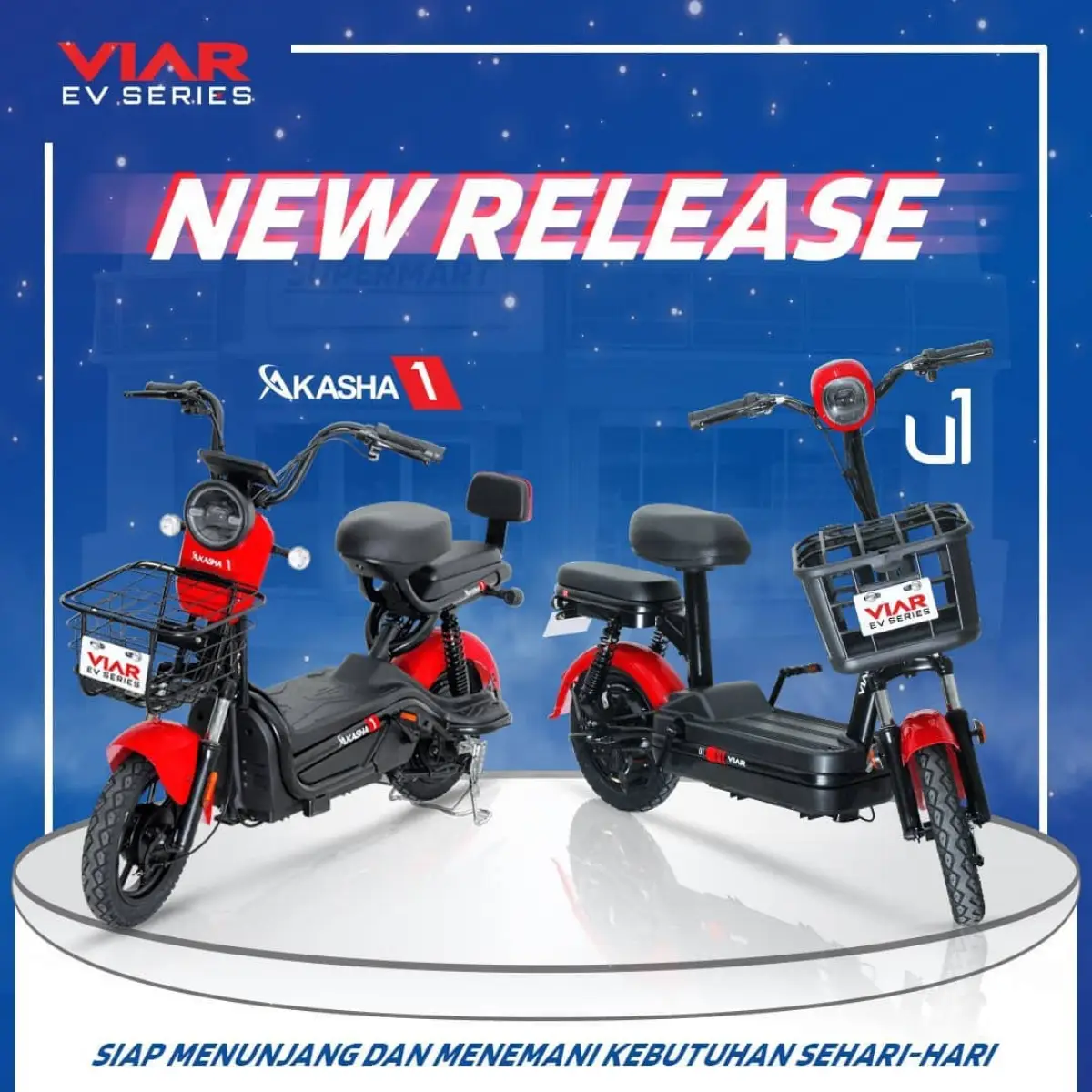 Salah satu produsen otomotif Indonesia yakni Viar Motor Indonesia kembali menghadirkan dua produk baru sepeda listrik dipenghujung tahun. Diberi nama Viar U1 dan New Viar Akasha1 memiliki harga yang cukup terjangkau