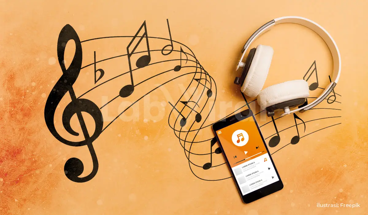 Ilustrasi-Musik-Lirik-Lagu-chord-streaming-musik-Tangga-Nada-headphone