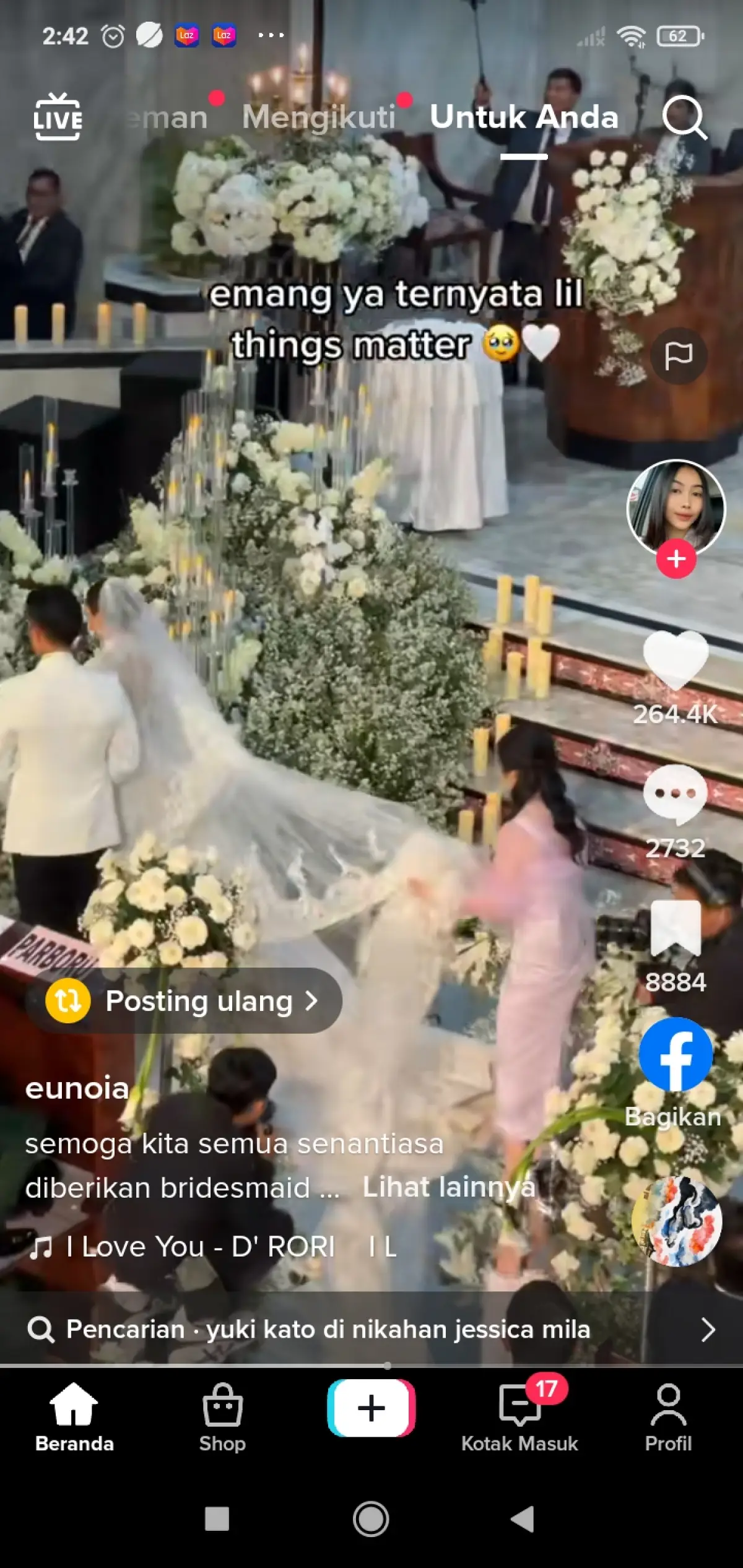 Aksi Feby Rastanty jadi bridesmaid