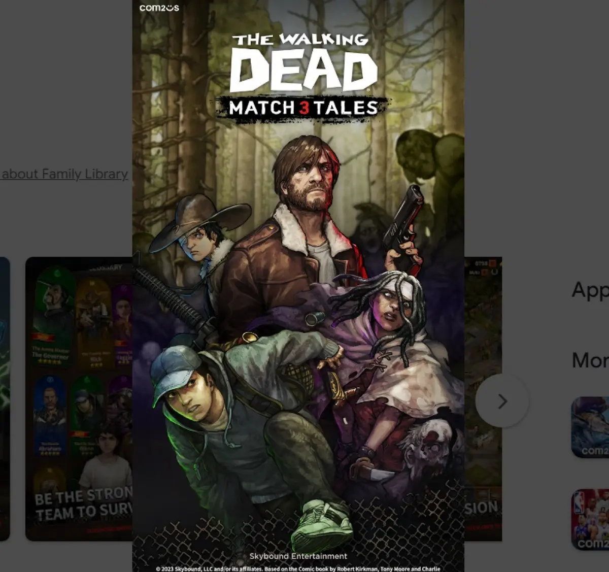The Walking Dead Match 3 Tales, Puzzle RPG dari Com2uS, sudah membuka Pra Register di Android (Sumber : Google Play Store)
