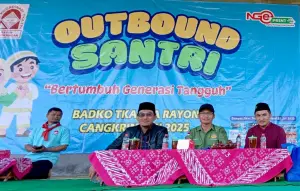 Aggota DPRD Kabupaten Sleman, Yani Fathu Rahman di acara Outbond Santri TKA-TPA se Cangkringan (Sumber : dok pribadi)