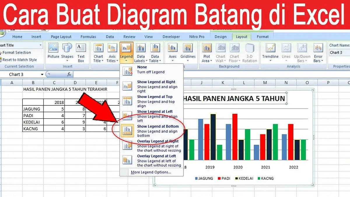 Cara Membuat Diagram Batang di Microsoft Excel (Sumber : YouTube/Sobat OPS)
