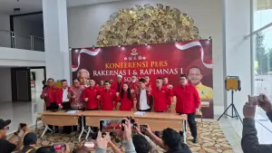 Konferensi Pers DEPINAS SOKSI di Grha DPP Partai Golkar, Senin. (Sumber : Istimewa)